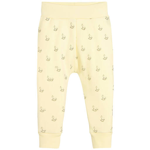 The Little Tailor-Yellow Jersey Rocking Horse Baby Trousers | Childrensalon Outlet