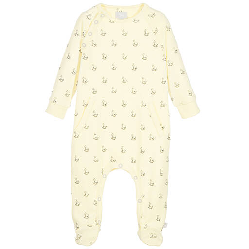 The Little Tailor-Yellow Rocking Horse Print Babysuit | Childrensalon Outlet