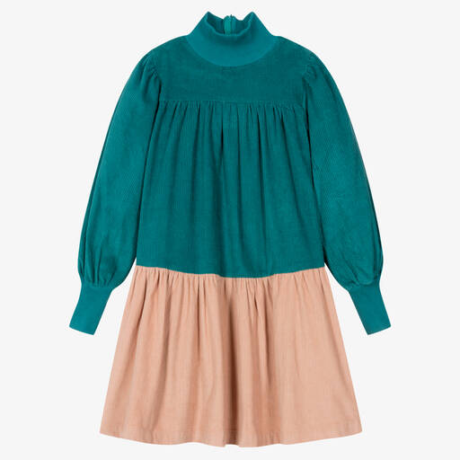 The Middle Daughter-Teen Girls Teal Blue & Pink Corduroy Dress | Childrensalon Outlet