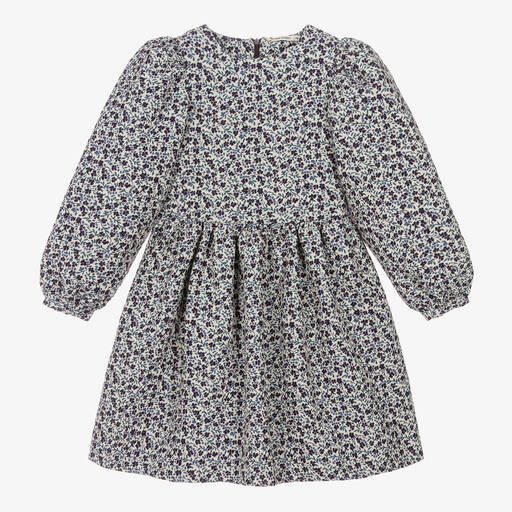 The New Society-Girls Blue & Purple Floral Dress | Childrensalon Outlet
