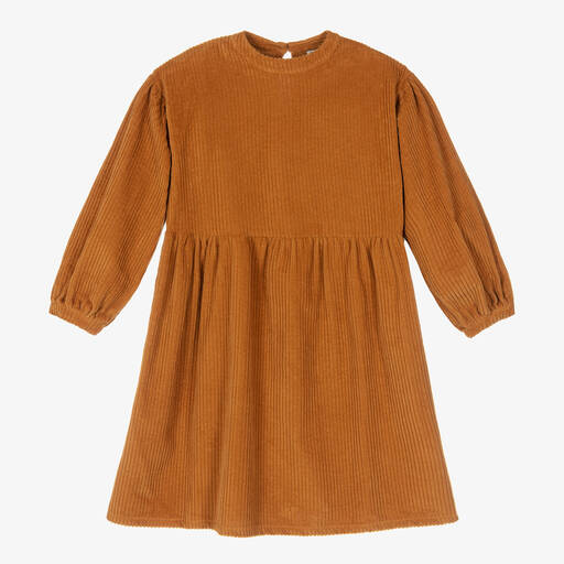 The New Society-Girls Brown Corduroy Dress | Childrensalon Outlet