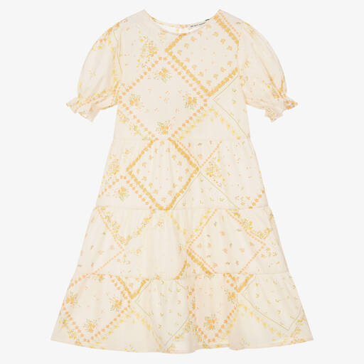 The New Society-Girls Ivory Floral Tea Dress | Childrensalon Outlet