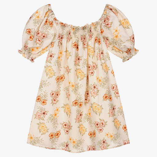 The New Society-Girls Ivory & Red Floral Dress | Childrensalon Outlet