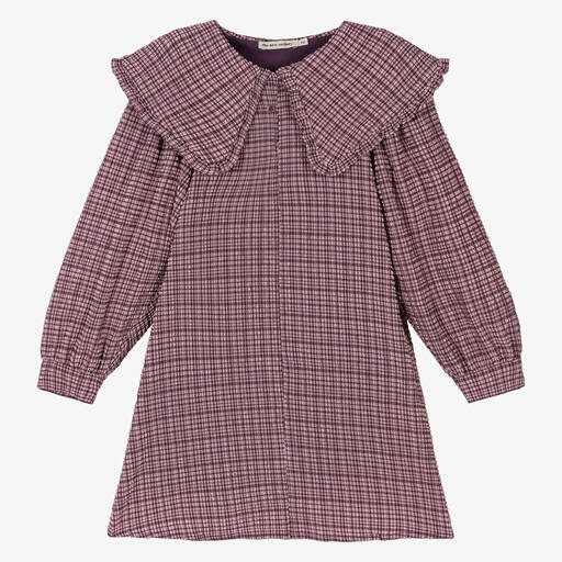 The New Society-Robe en coton gaufré rose et violet | Childrensalon Outlet
