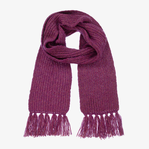 The New Society-Girls Purple Chunky Knit Scarf (230cm) | Childrensalon Outlet