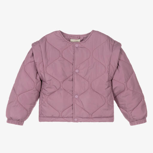 The New Society-Girls Purple Quilted Jacket | Childrensalon Outlet