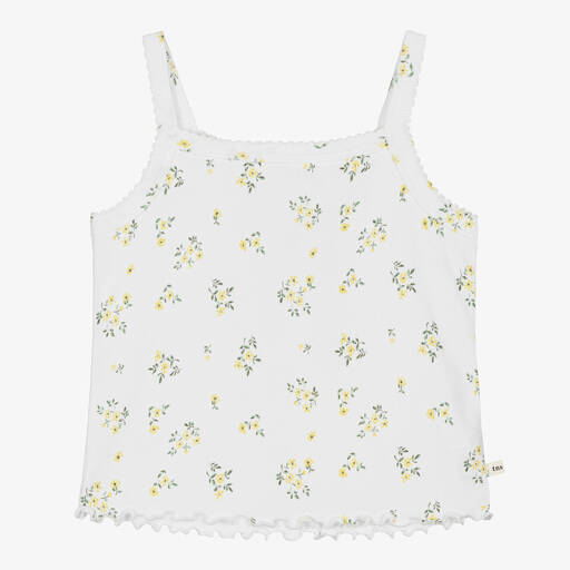 The New Society-Girls White Cotton Jersey Floral T-Shirt | Childrensalon Outlet