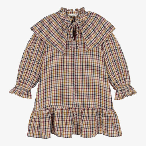 The New Society-Teen Girls Beige Check Dress | Childrensalon Outlet