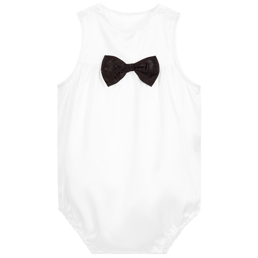 The Tiny Universe-Baby Girls White Satin Bodysuit  | Childrensalon Outlet