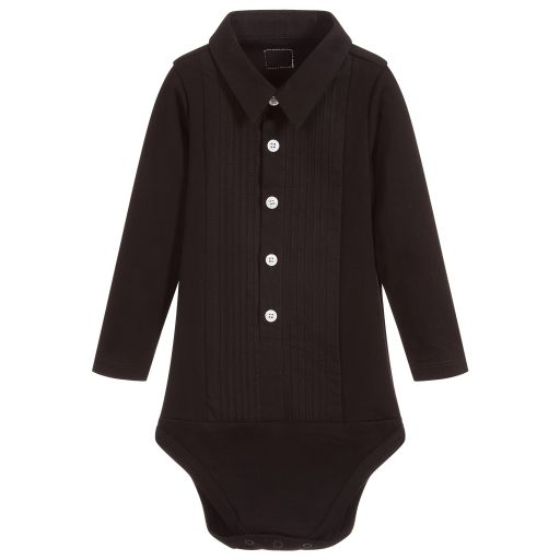 The Tiny Universe-Black Organic Cotton Bodysuit | Childrensalon Outlet