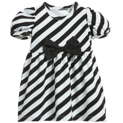 The Tiny Universe-Black & White 'The Tiny Stripes' Jersey Dress | Childrensalon Outlet