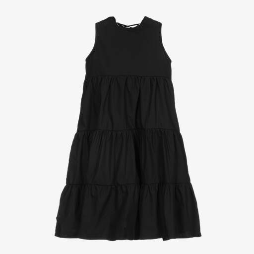 The Tiny Universe-Girls Black Cotton Maxi Dress | Childrensalon Outlet