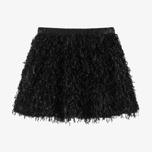 The Tiny Universe-Girls Black Faux Feather Skirt | Childrensalon Outlet