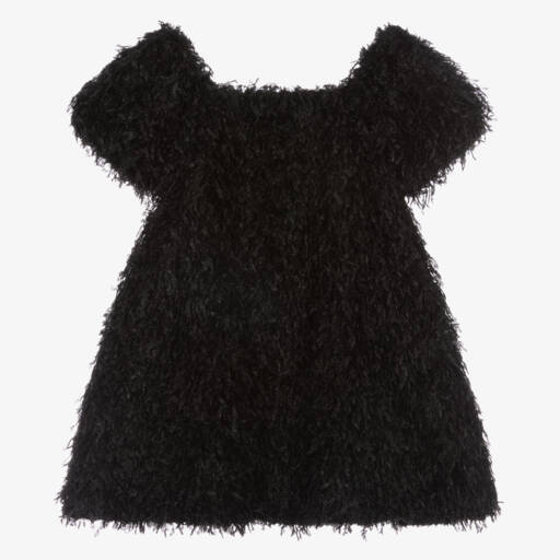 The Tiny Universe-Girls Black Fluffy Dress | Childrensalon Outlet