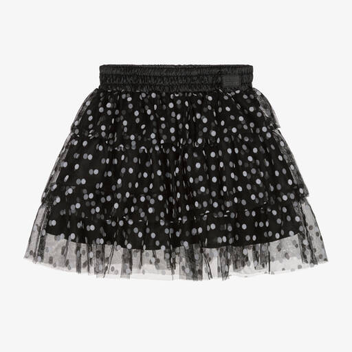 The Tiny Universe-Girls Black Polka Dot Tulle Tutu Skirt | Childrensalon Outlet