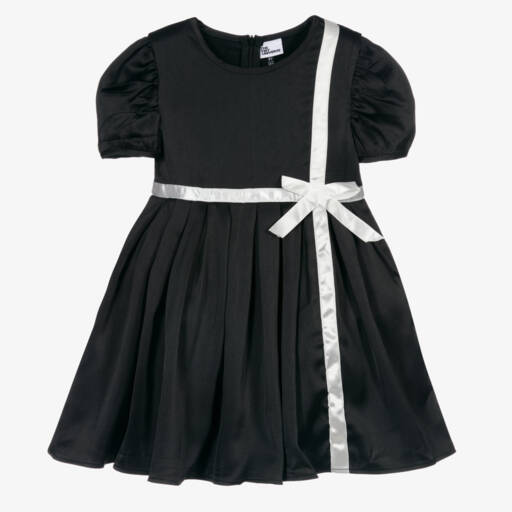 The Tiny Universe-Girls Black Satin Dress | Childrensalon Outlet