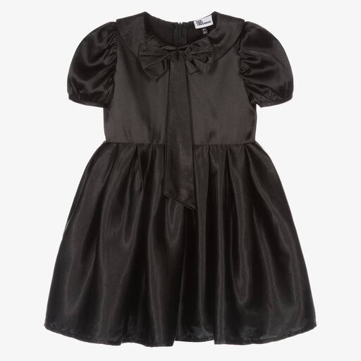 The Tiny Universe-Girls Black Satin Dress | Childrensalon Outlet