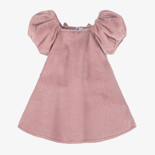 The Tiny Universe-Girls Fluffy Pink Fur Dress | Childrensalon Outlet