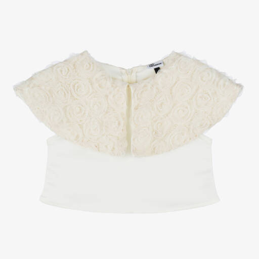 The Tiny Universe-توب تول وساتان لون عاجي للبنات | Childrensalon Outlet