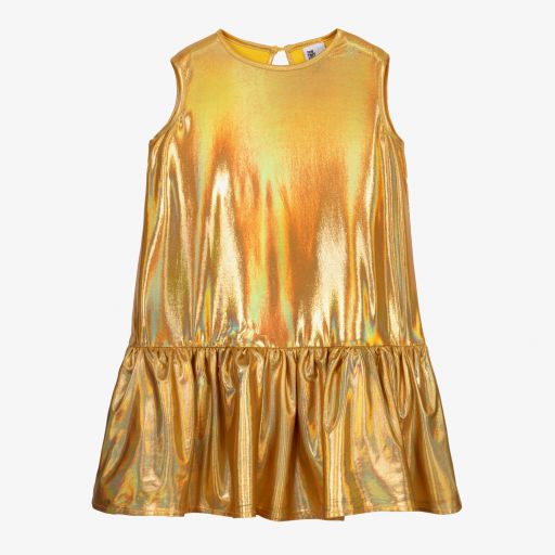 The Tiny Universe-Girls Metallic Gold Dress | Childrensalon Outlet