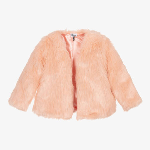 The Tiny Universe-Girls Pink Faux Fur Jacket | Childrensalon Outlet