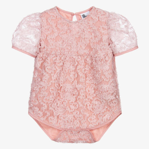 The Tiny Universe-Girls Pink Floral Lace Bodysuit | Childrensalon Outlet