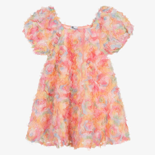 The Tiny Universe-Girls Pink Floral Tulle Dress | Childrensalon Outlet