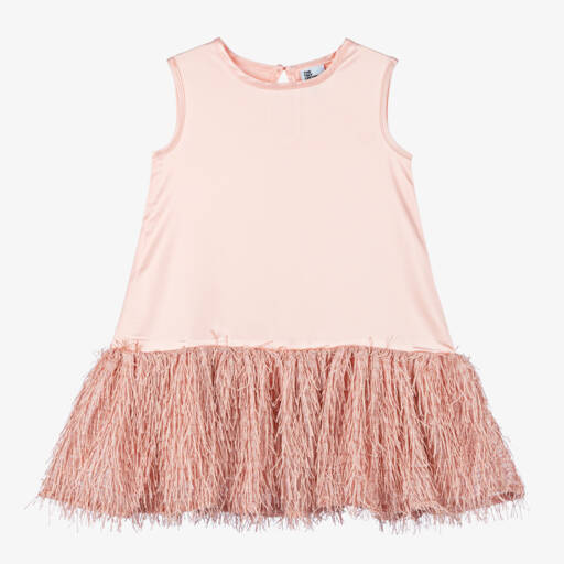 The Tiny Universe-Girls Pink Fluffy Satin Gown | Childrensalon Outlet