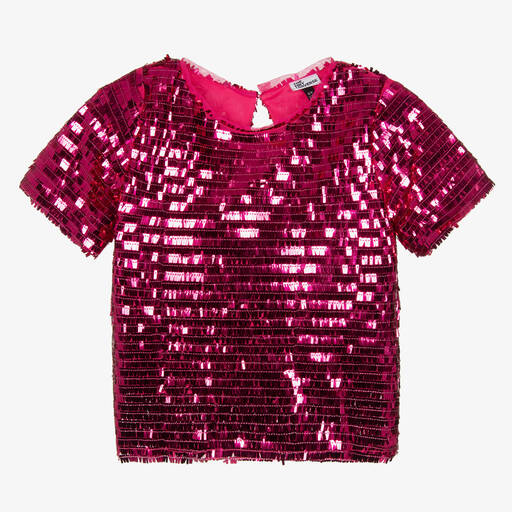 The Tiny Universe-Girls Pink Mirror Sequin Blouse | Childrensalon Outlet