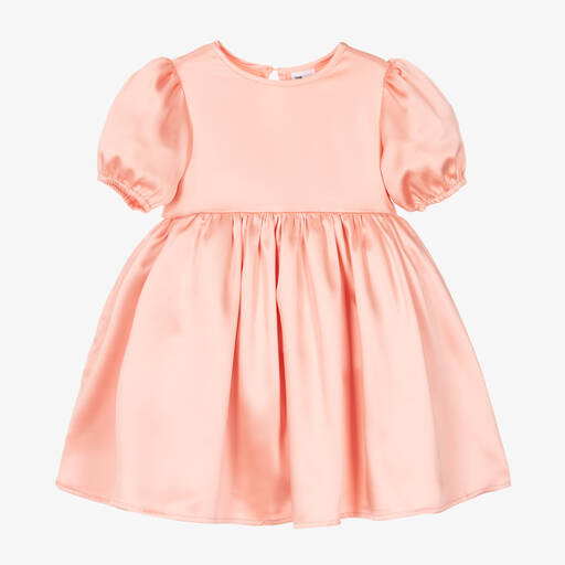 The Tiny Universe-Girls Pink Satin Sash Dress | Childrensalon Outlet