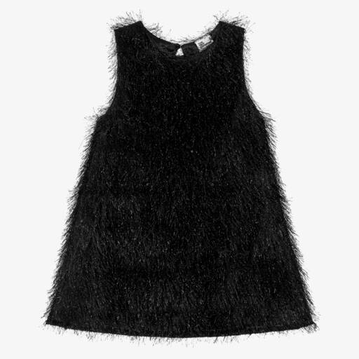 The Tiny Universe-Girls Sleek Black Fringed Dress | Childrensalon Outlet