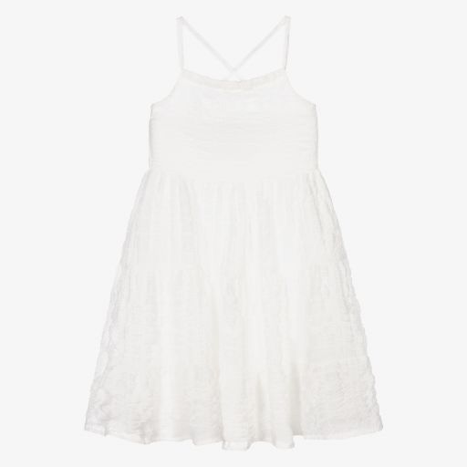 The Tiny Universe-Girls White Crêpe Midi Dress | Childrensalon Outlet