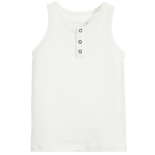 The Tiny Universe-White Cotton Vest Top | Childrensalon Outlet