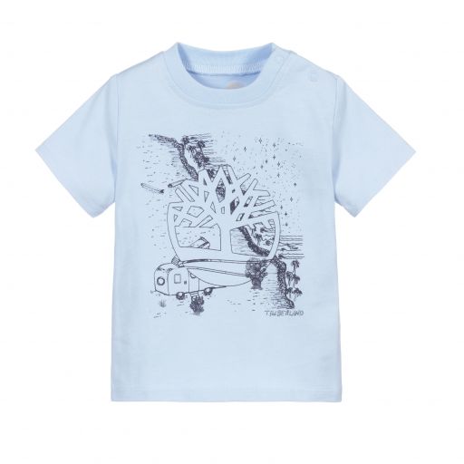 Timberland-Baby Boys Blue Cotton T-Shirt | Childrensalon Outlet