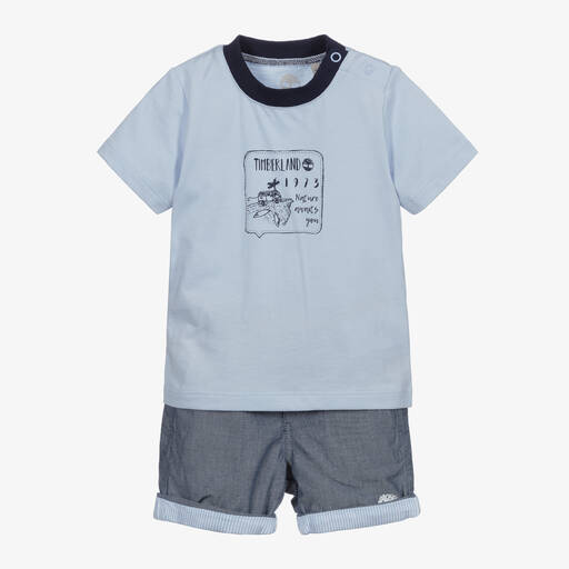 Timberland-Baby Boys Blue Shorts Set | Childrensalon Outlet