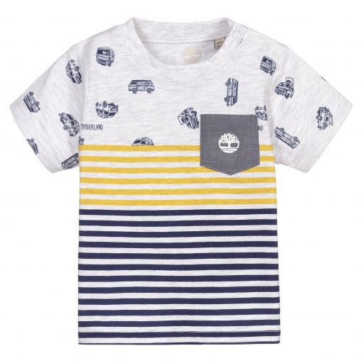 Timberland-Baby Boys Grey Cotton T-Shirt | Childrensalon Outlet