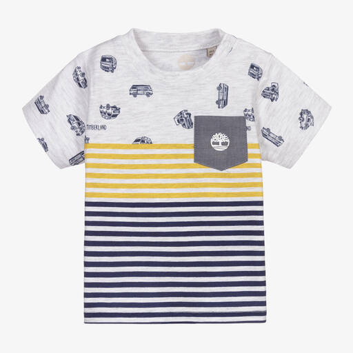 Timberland-Baby Boys Grey Cotton T-Shirt | Childrensalon Outlet