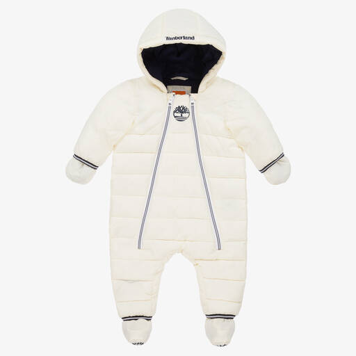 Timberland-Baby Boys Ivory Padded Snowsuit | Childrensalon Outlet
