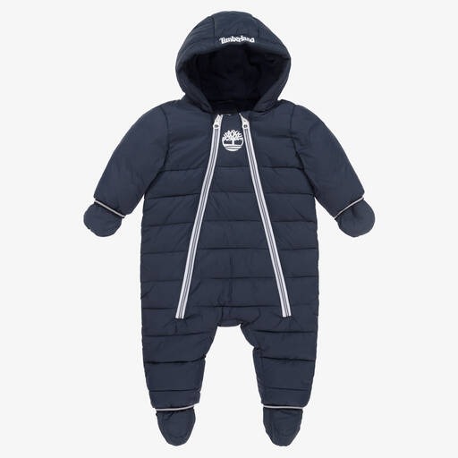 Timberland-Baby Boys Navy Blue Padded Snowsuit | Childrensalon Outlet
