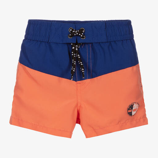 Timberland-Blue & Orange Swim Shorts | Childrensalon Outlet