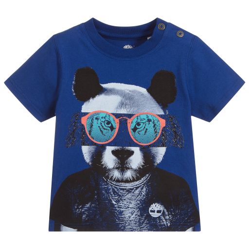 Timberland-Blue Organic Cotton T-Shirt | Childrensalon Outlet