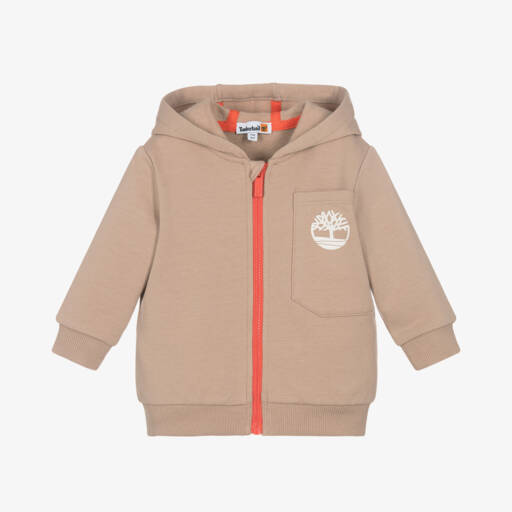 Timberland-Boys Beige Organic Hoodie | Childrensalon Outlet