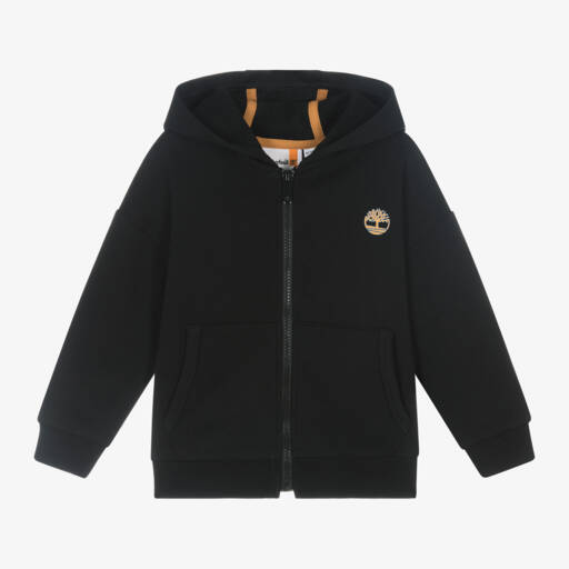 Timberland-Boys Black Jersey Zip Hoodie | Childrensalon Outlet