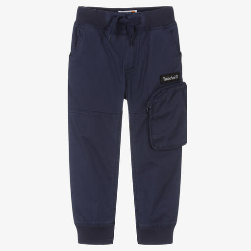 Timberland-Синие хлопковые брюки карго | Childrensalon Outlet
