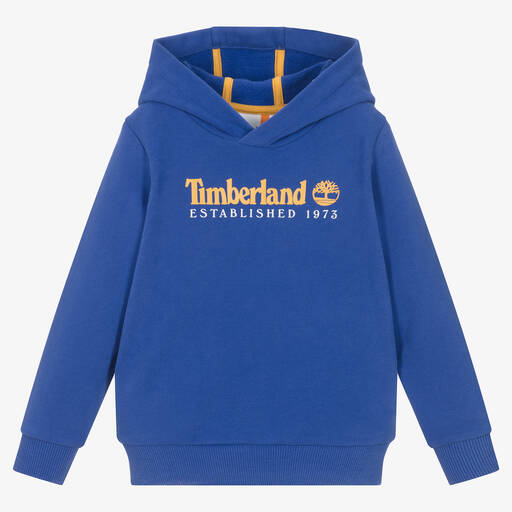 Timberland-Boys Blue Cotton Hoodie | Childrensalon Outlet