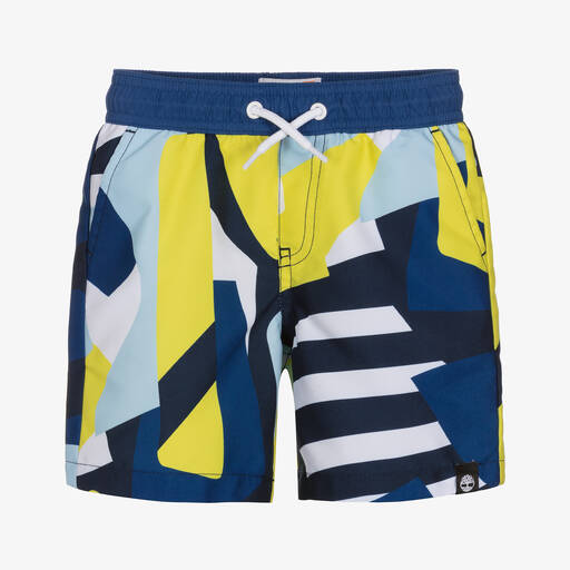 Timberland-Boys Blue & Green Swim Shorts | Childrensalon Outlet