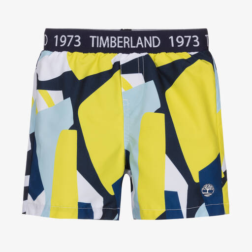 Timberland-Boys Blue & Green Swim Shorts | Childrensalon Outlet