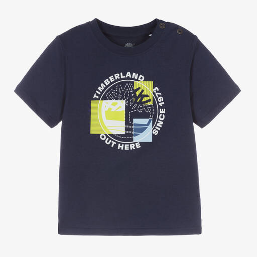 Timberland-Синяя хлопковая футболка | Childrensalon Outlet
