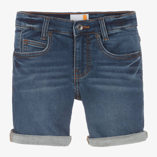 Timberland-Boys Blue Slim Fit Jersey Shorts | Childrensalon Outlet