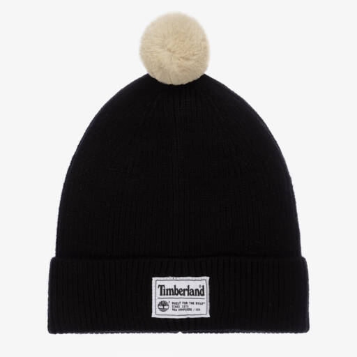 Timberland-Шапка с помпоном из угольного трикотажа для мальчиков | Childrensalon Outlet